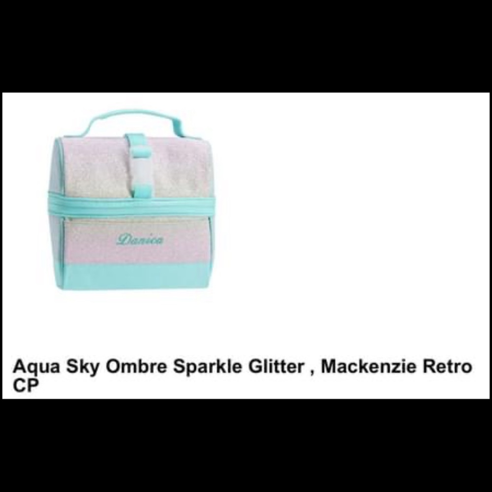 Pottery barn kids aqua ombré lunch bag